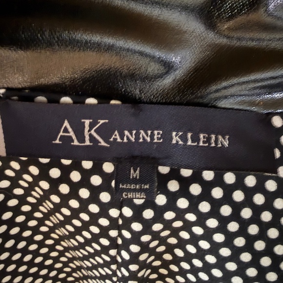 Anne Klein Black Rain Coat Slicker Trench Coat Style Size Medium - Picture 2 of 15